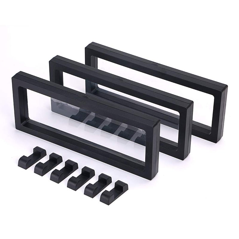 Skelang 3 Pcs 3D Floating Display Case, Black Display Stand Holder 9"Ã—3.54"Ã—0.75"(LÃ—WÃ—H Suspension Frame for AA Medallion, Antique Challenge Coins, Chip, Jewelry, Pin - Image 2